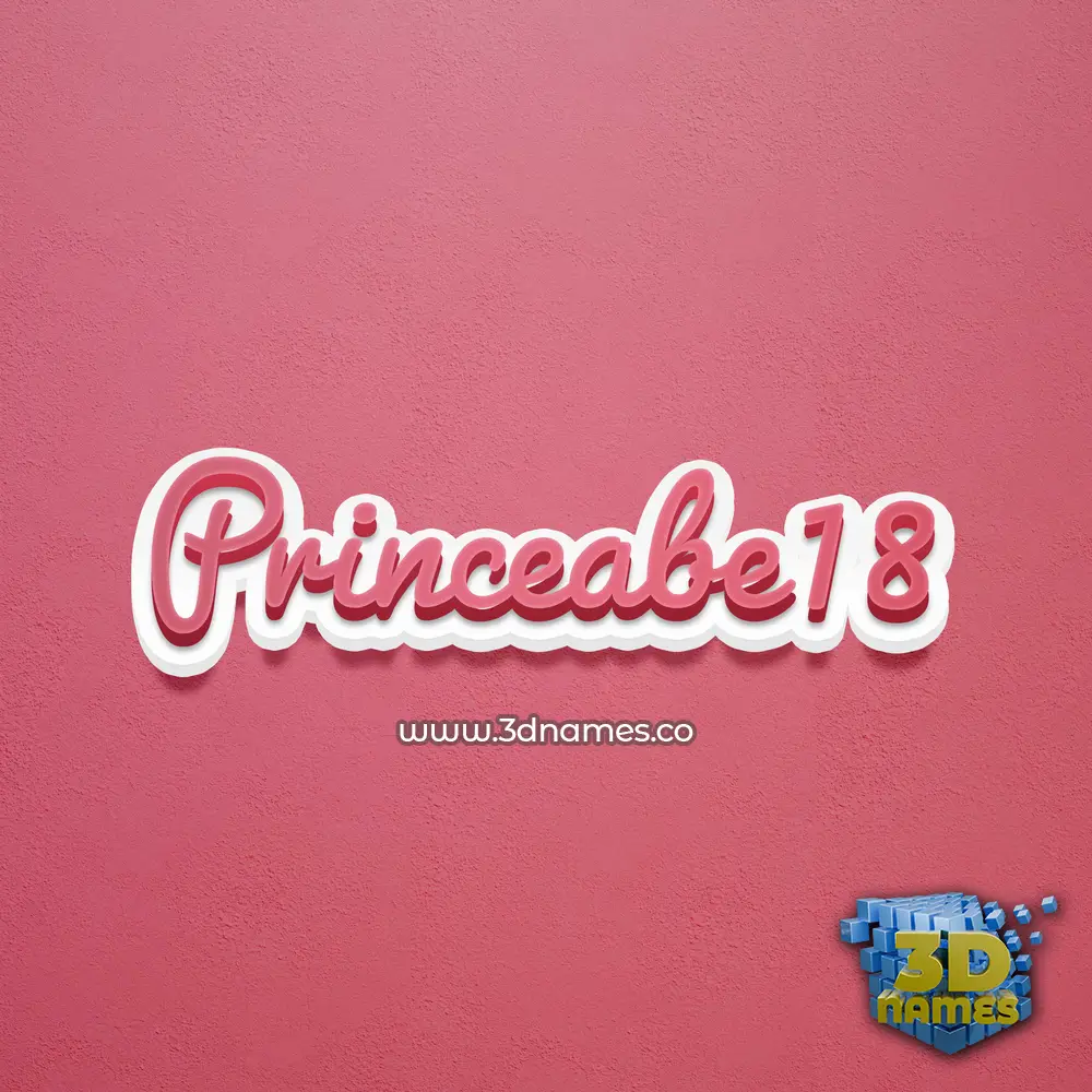 princeabe18 in Red Scribble style - 3D name wallpaper