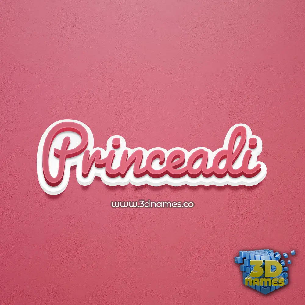 princeadi in Red Scribble style - 3D name wallpaper