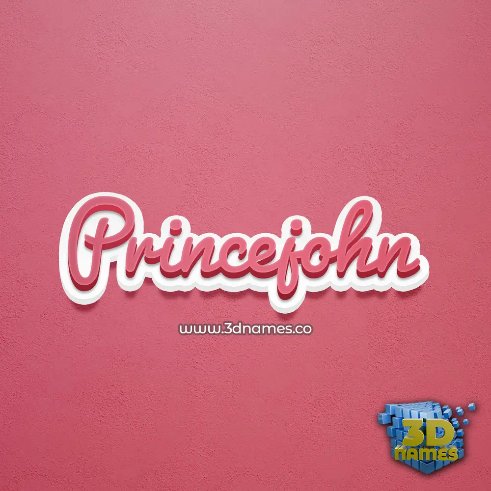 princejohn in Red Scribble style - 3D name wallpaper