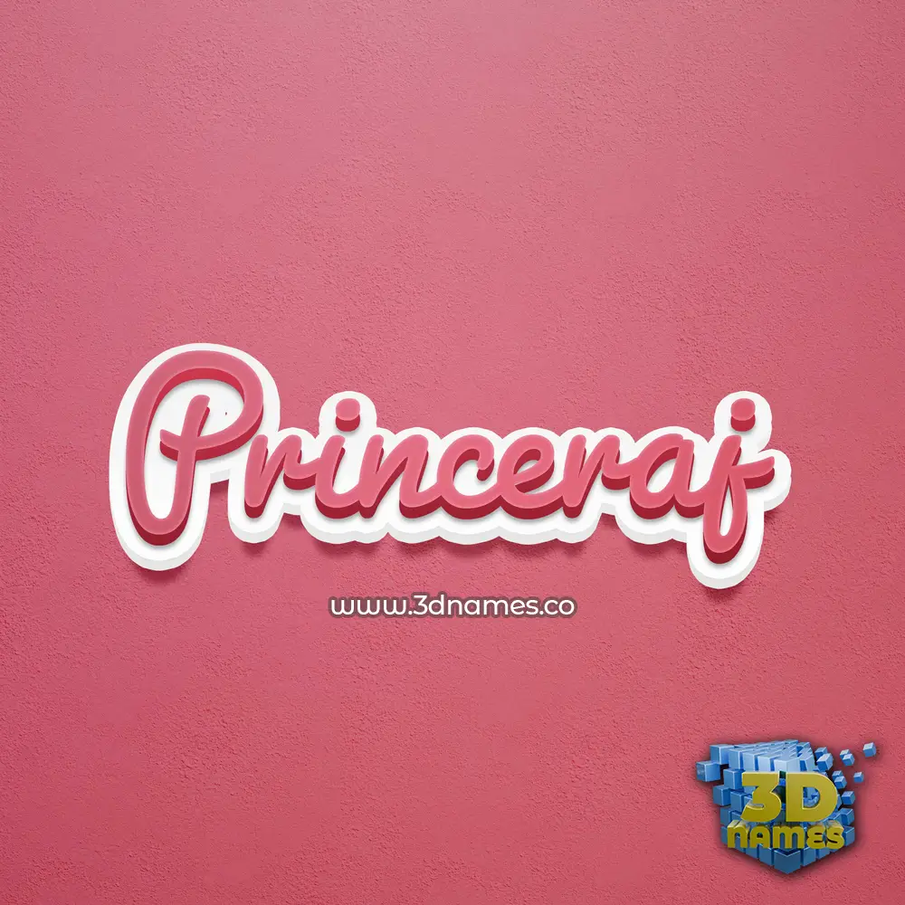 princeraj in Red Scribble style - 3D name wallpaper