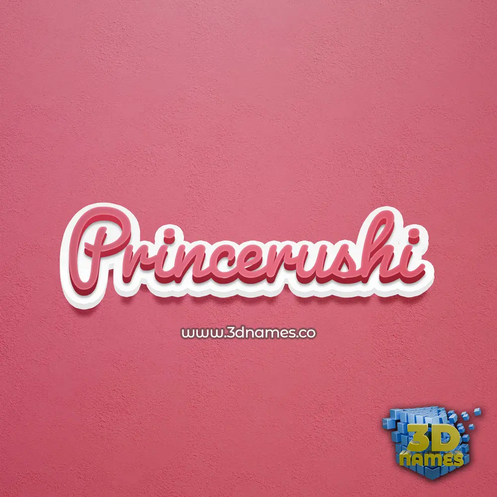 princerushi in Red Scribble style - 3D name wallpaper