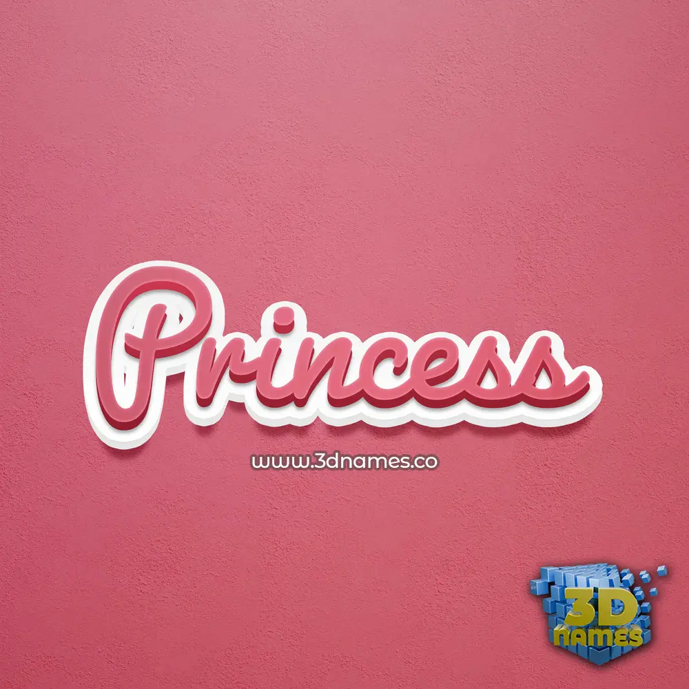 princess in Red Scribble style - 3D name wallpaper