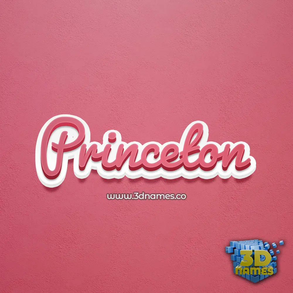 princeton in Red Scribble style - 3D name wallpaper