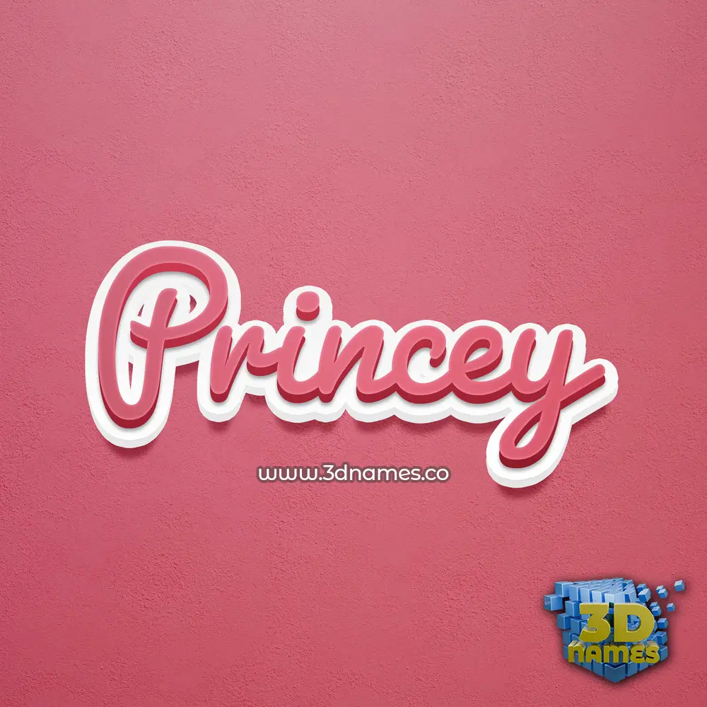 princey in Red Scribble style - 3D name wallpaper