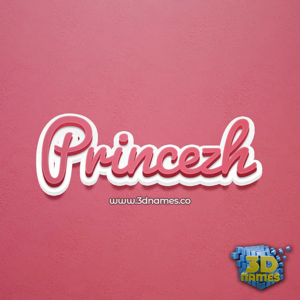 princezh in Red Scribble style - 3D name wallpaper