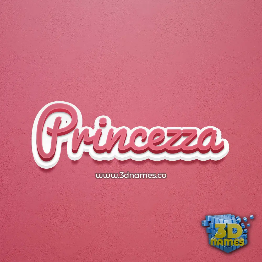 princezza in Red Scribble style - 3D name wallpaper