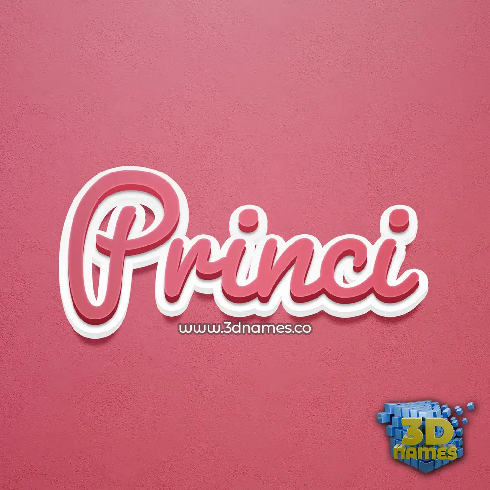 princi in Red Scribble style - 3D name wallpaper