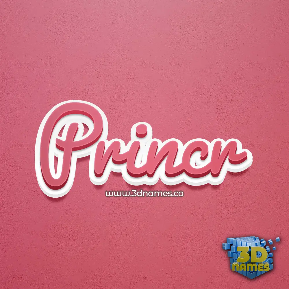 princr in Red Scribble style - 3D name wallpaper
