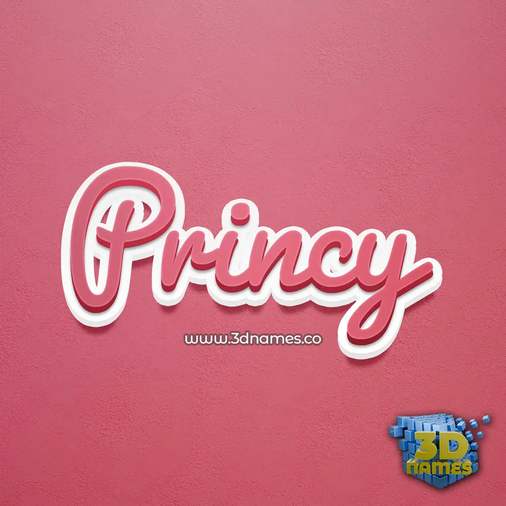 princy in Red Scribble style - 3D name wallpaper