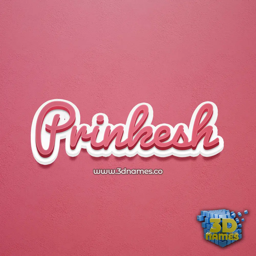 prinkesh in Red Scribble style - 3D name wallpaper