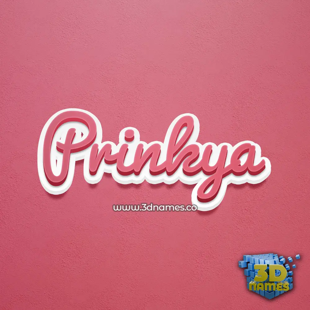 prinkya in Red Scribble style - 3D name wallpaper
