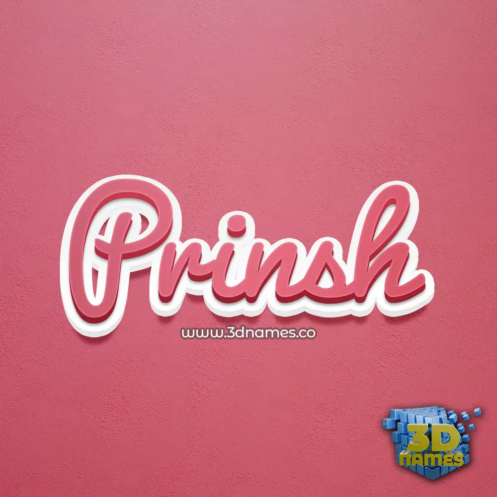 prinsh in Red Scribble style - 3D name wallpaper