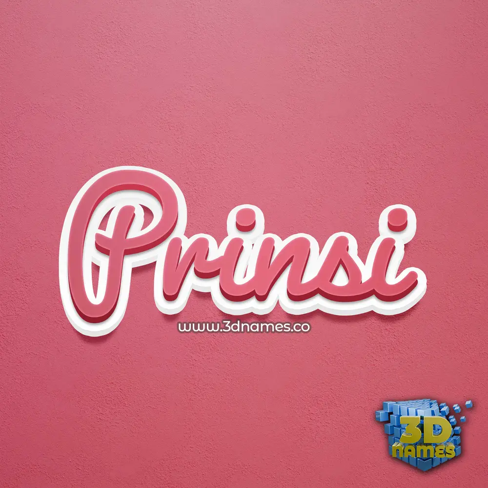 prinsi in Red Scribble style - 3D name wallpaper