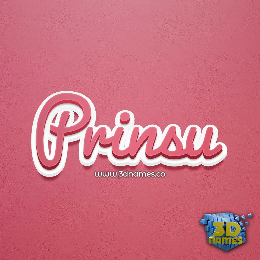 prinsu in Red Scribble style - 3D name wallpaper