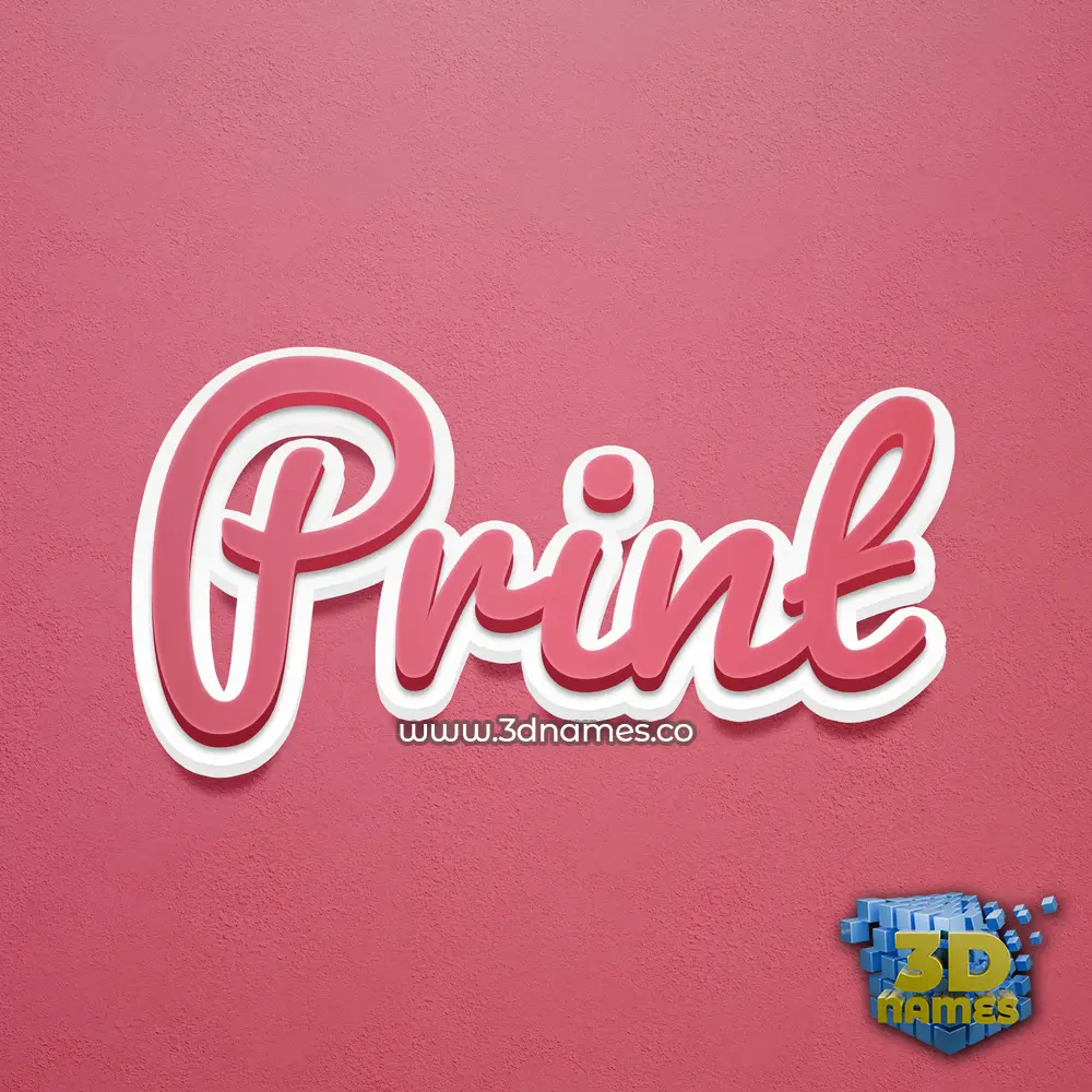 print in Red Scribble style - 3D name wallpaper