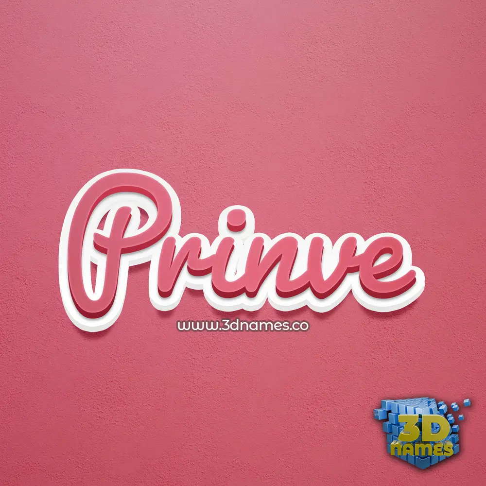 prinve in Red Scribble style - 3D name wallpaper