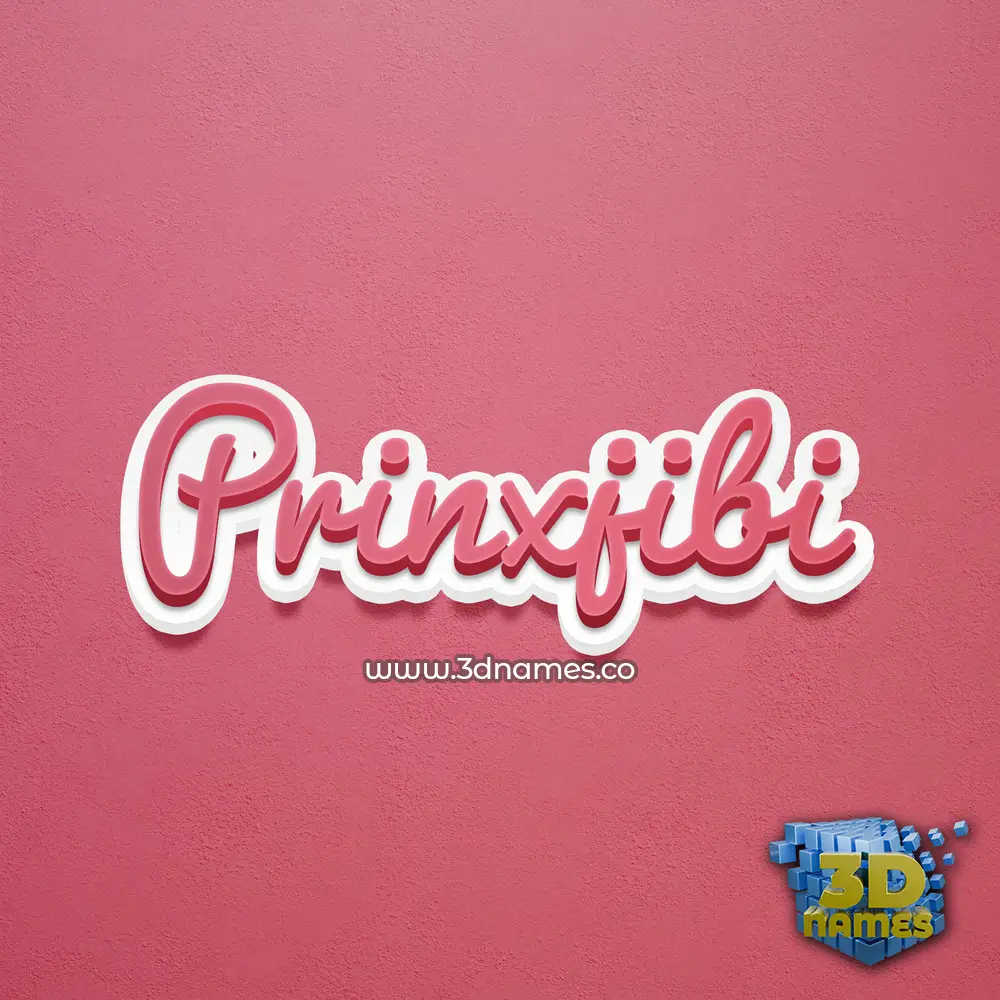 prinxjibi in Red Scribble style - 3D name wallpaper