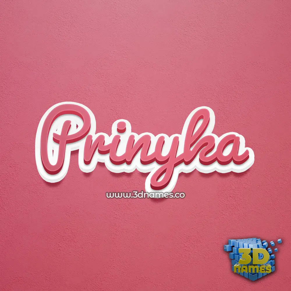 prinyka in Red Scribble style - 3D name wallpaper