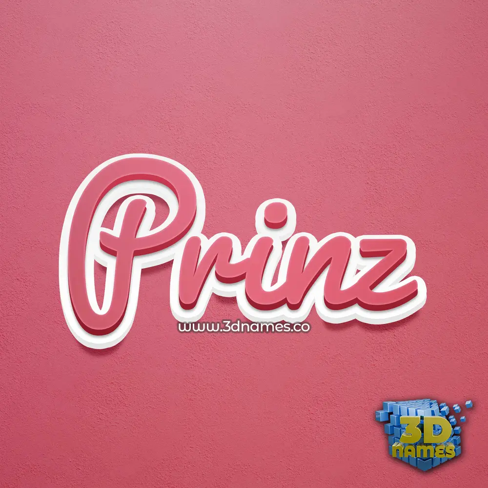 prinz in Red Scribble style - 3D name wallpaper