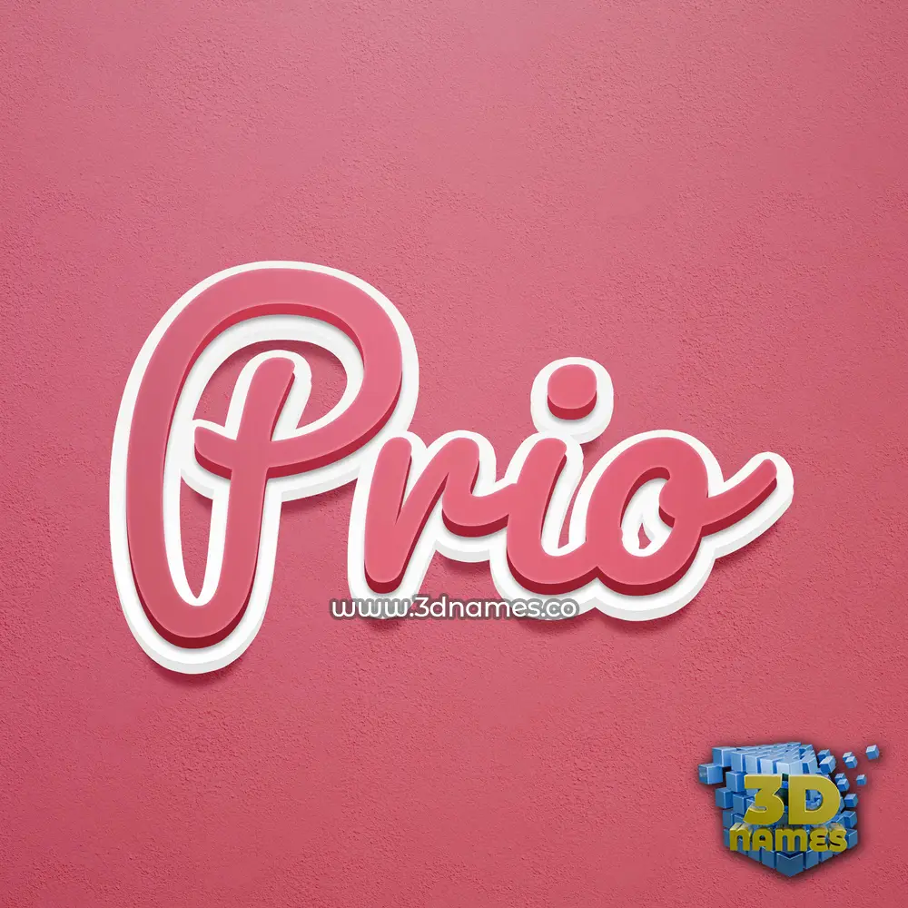 prio in Red Scribble style - 3D name wallpaper
