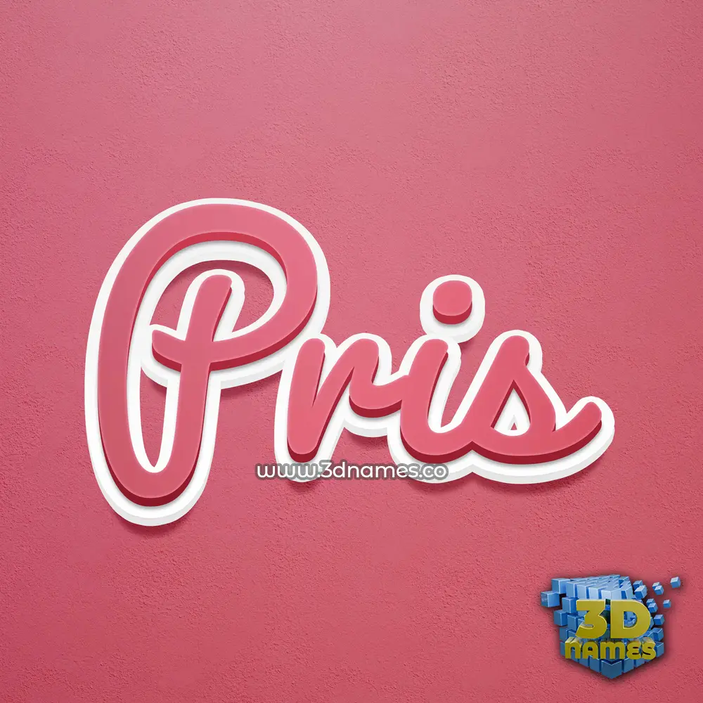 pris in Red Scribble style - 3D name wallpaper