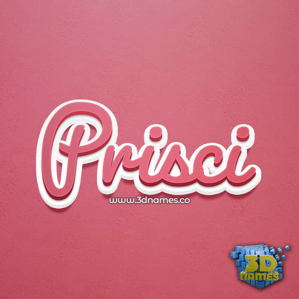 prisci in Red Scribble style - 3D name wallpaper