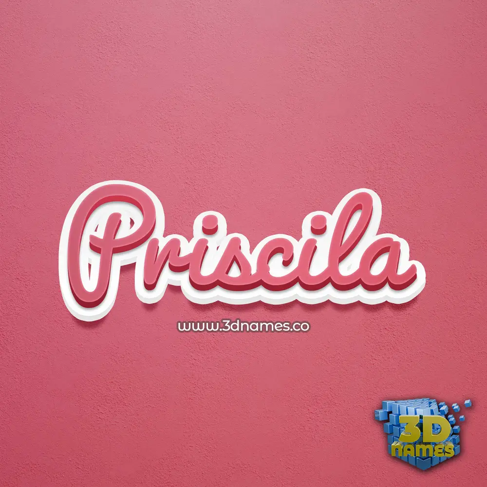 priscila in Red Scribble style - 3D name wallpaper