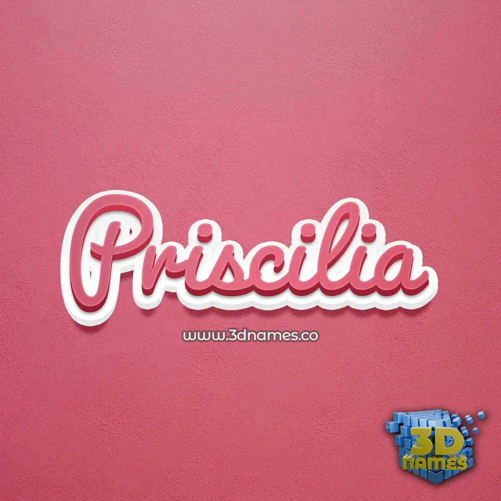 priscilia in Red Scribble style - 3D name wallpaper