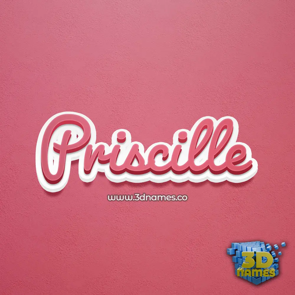 priscille in Red Scribble style - 3D name wallpaper
