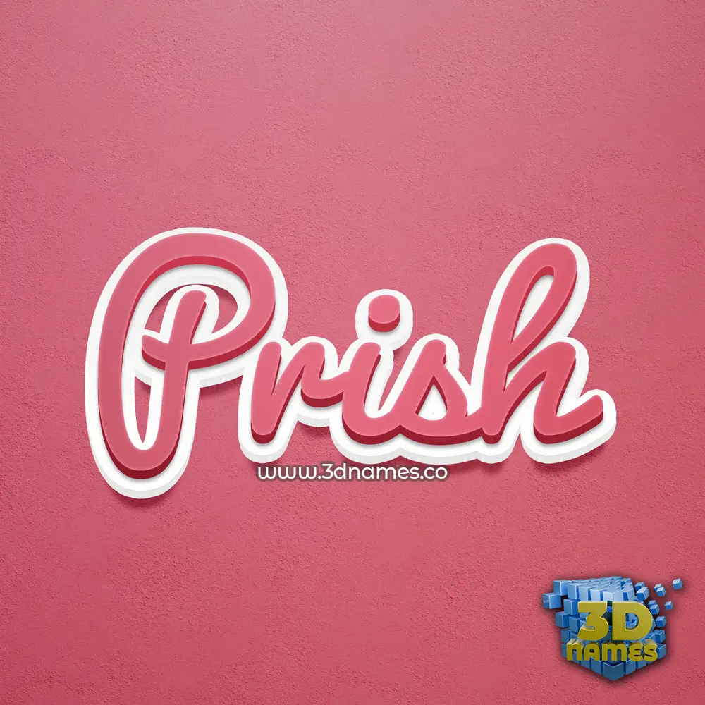 prish in Red Scribble style - 3D name wallpaper