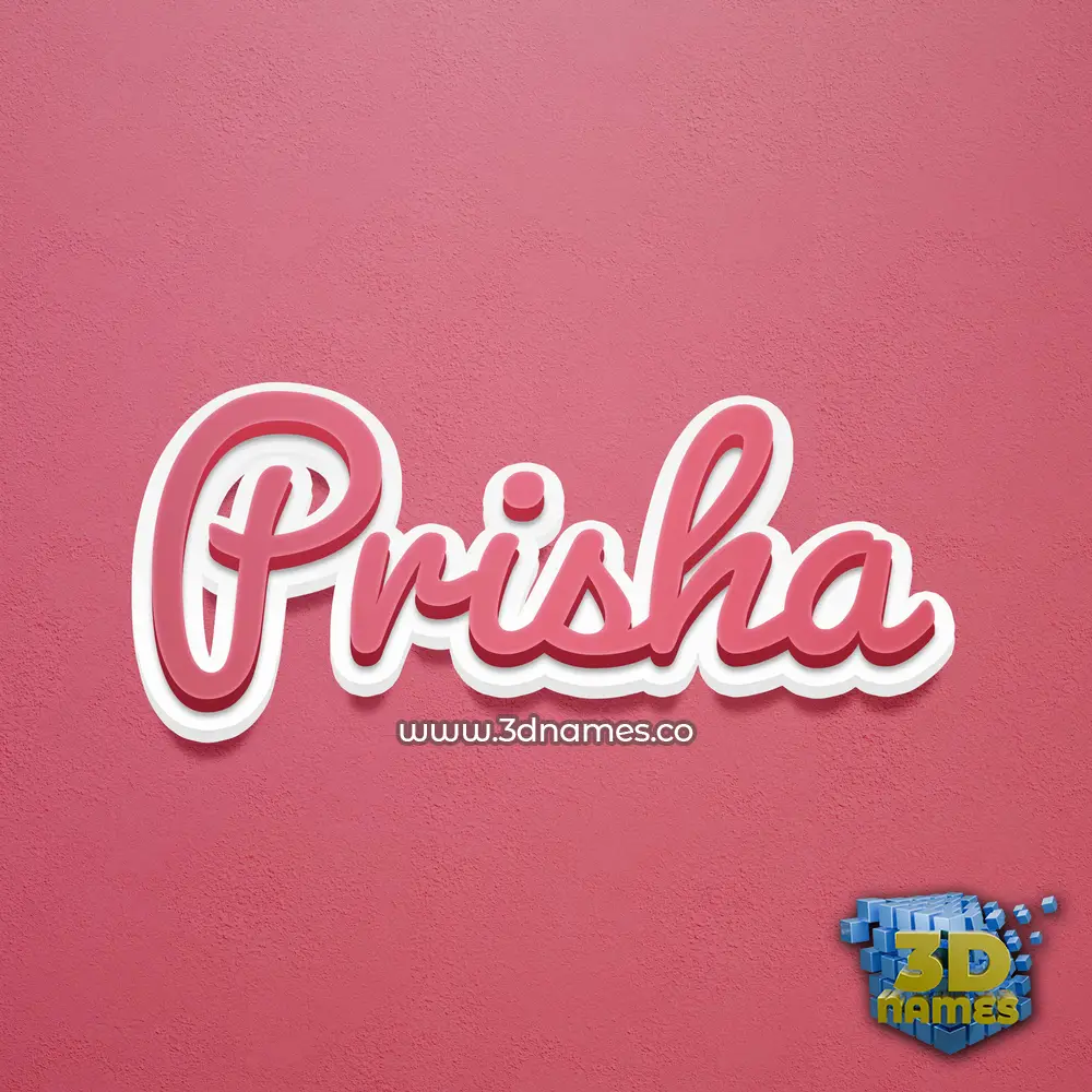 prisha in Red Scribble style - 3D name wallpaper