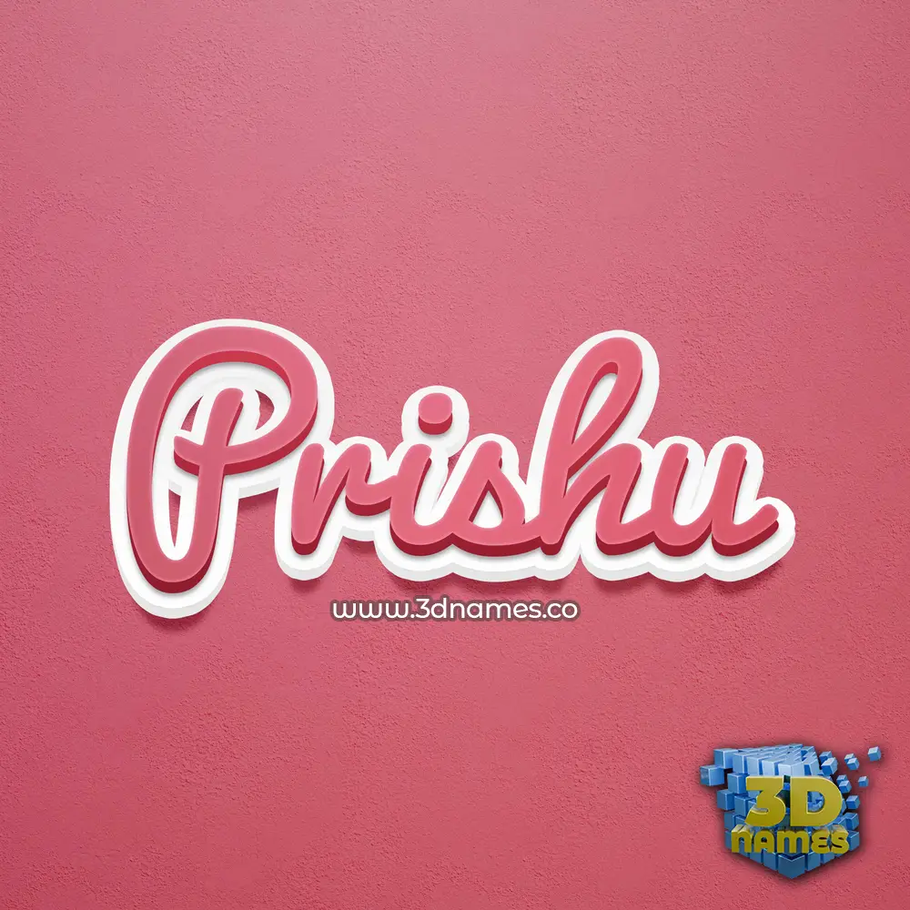 prishu in Red Scribble style - 3D name wallpaper