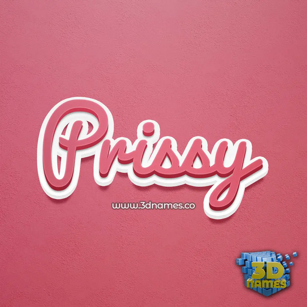 prissy in Red Scribble style - 3D name wallpaper