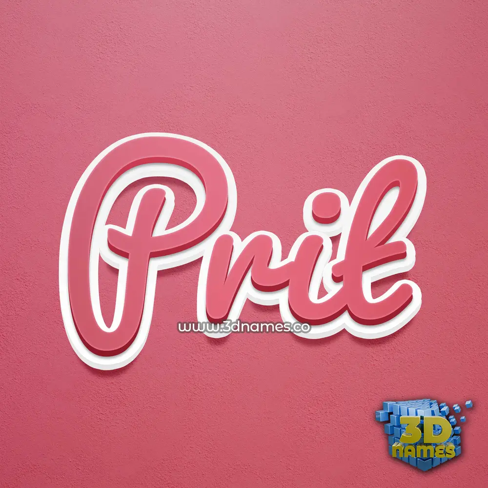 prit in Red Scribble style - 3D name wallpaper