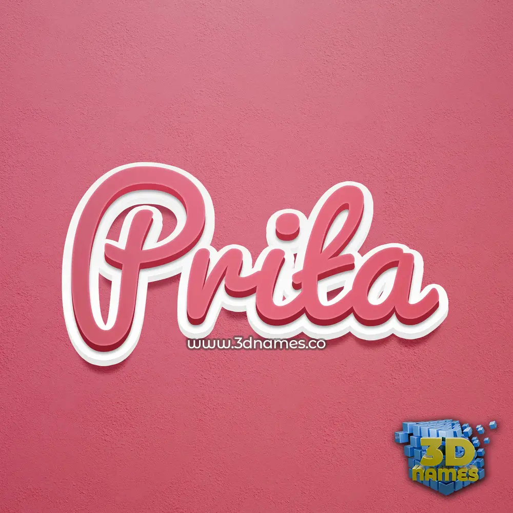 prita in Red Scribble style - 3D name wallpaper