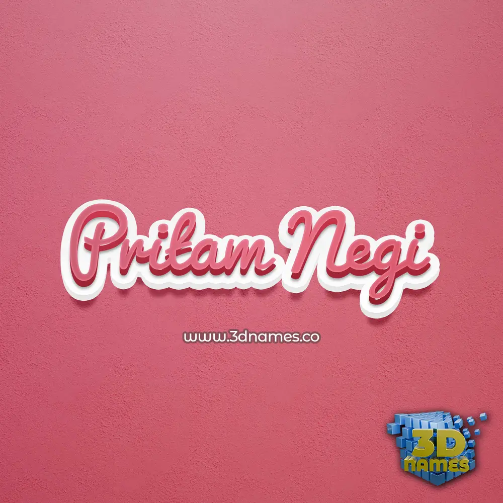 pritam negi in Red Scribble style - 3D name wallpaper