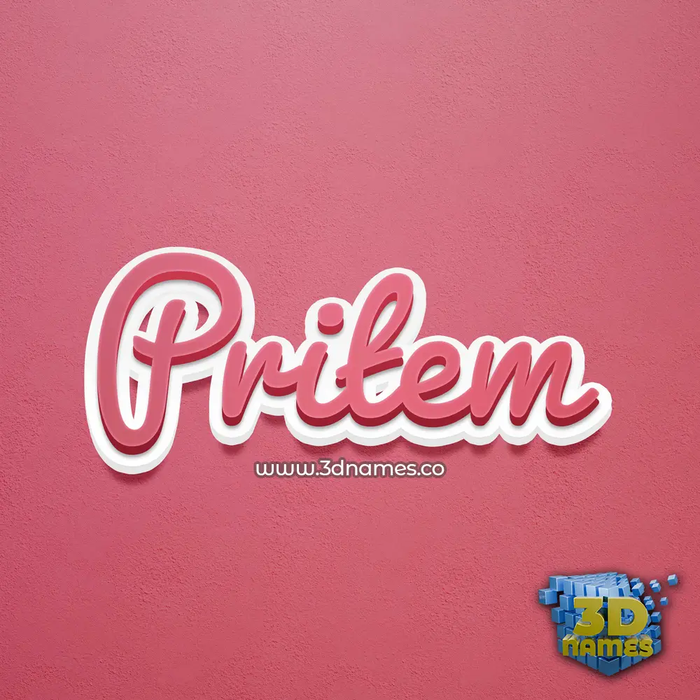 pritem in Red Scribble style - 3D name wallpaper