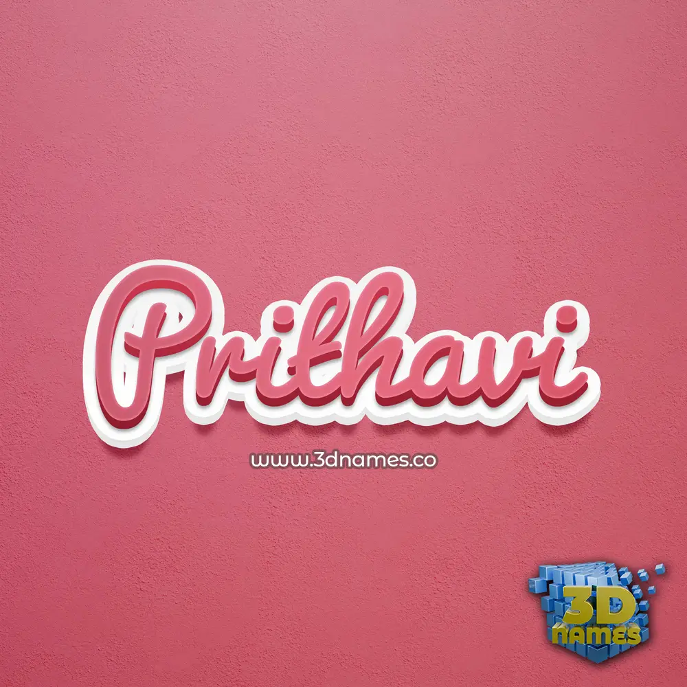 prithavi in Red Scribble style - 3D name wallpaper