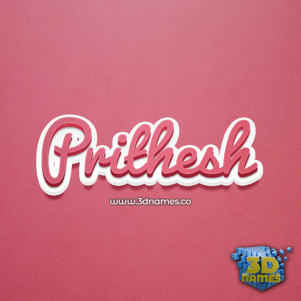 prithesh in Red Scribble style - 3D name wallpaper