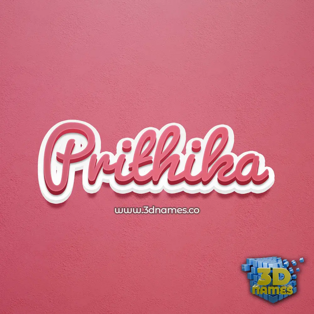 prithika in Red Scribble style - 3D name wallpaper