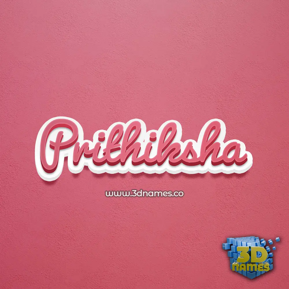prithiksha in Red Scribble style - 3D name wallpaper