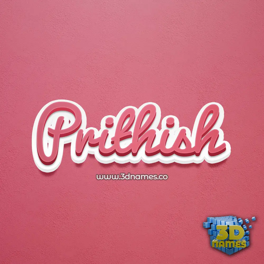 prithish in Red Scribble style - 3D name wallpaper