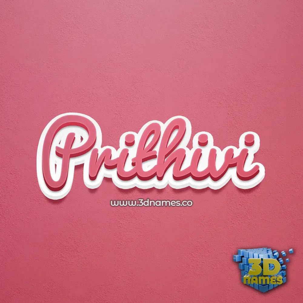 prithivi in Red Scribble style - 3D name wallpaper