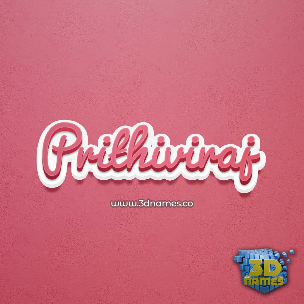 prithiviraj in Red Scribble style - 3D name wallpaper