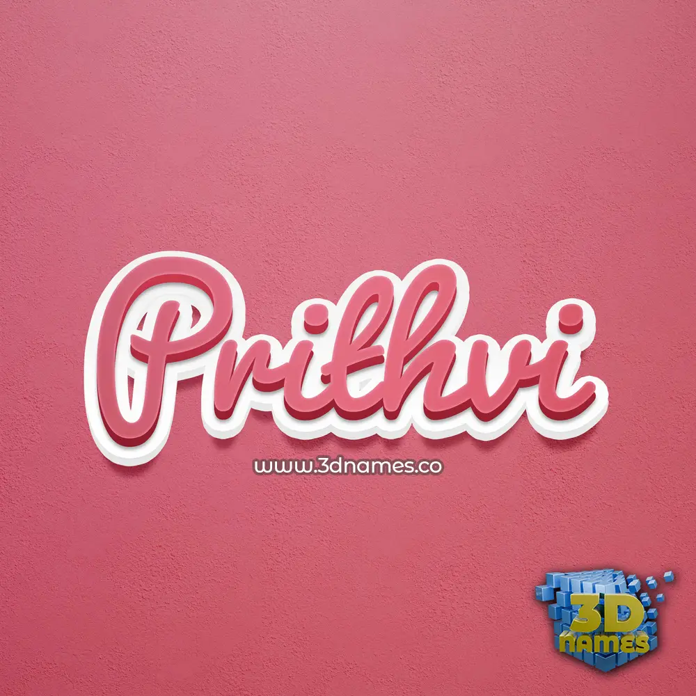prithvi in Red Scribble style - 3D name wallpaper