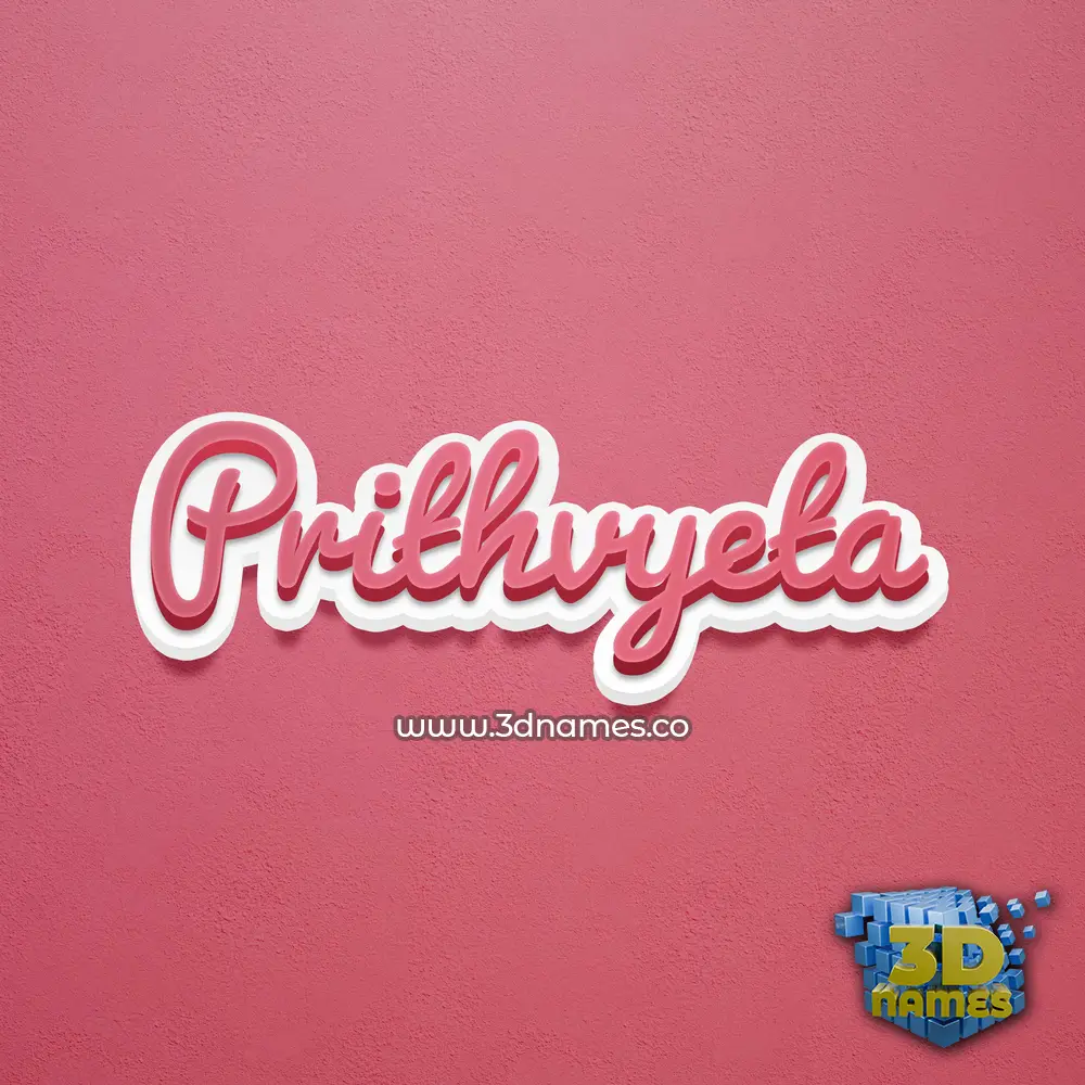 prithvyeta in Red Scribble style - 3D name wallpaper
