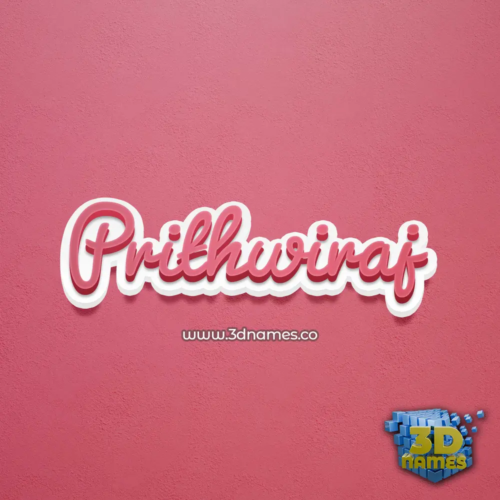 prithwiraj in Red Scribble style - 3D name wallpaper