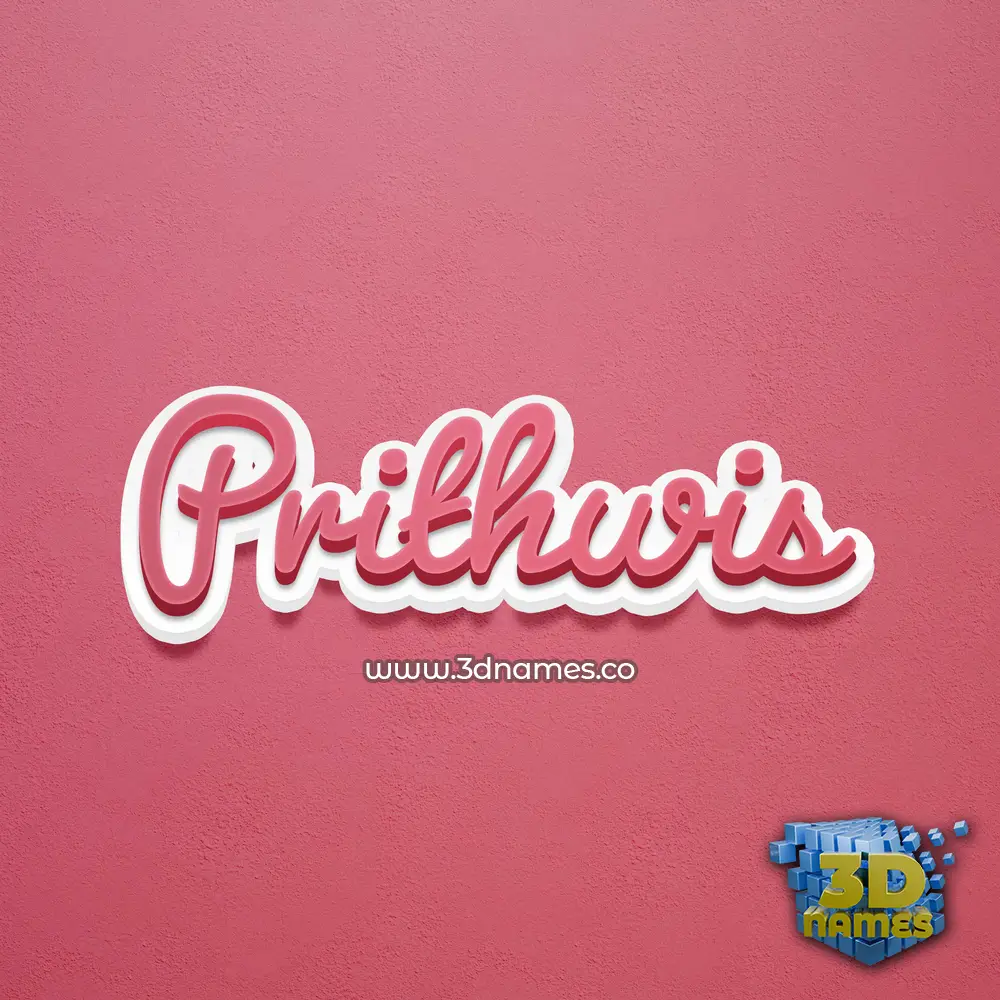 prithwis in Red Scribble style - 3D name wallpaper