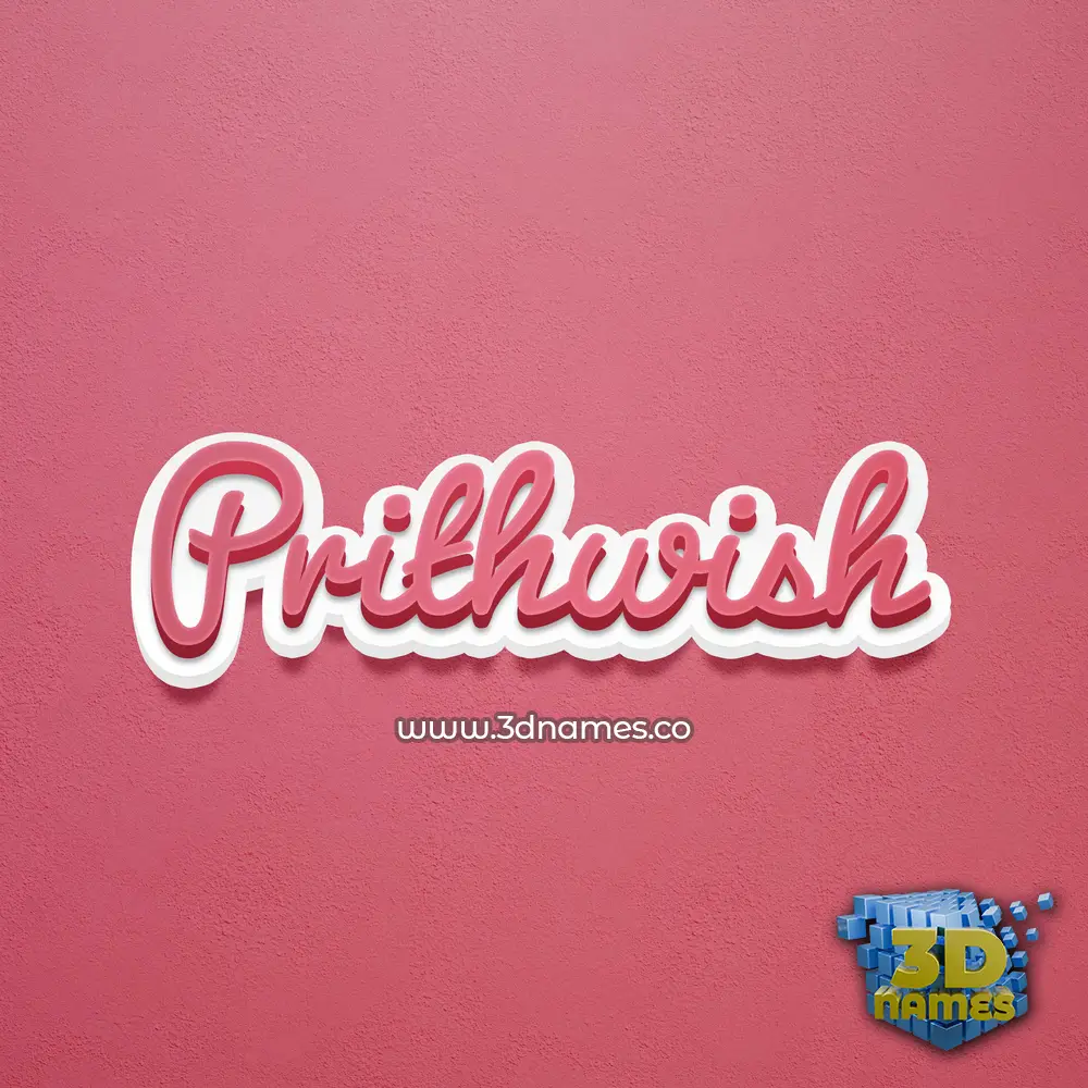 prithwish in Red Scribble style - 3D name wallpaper