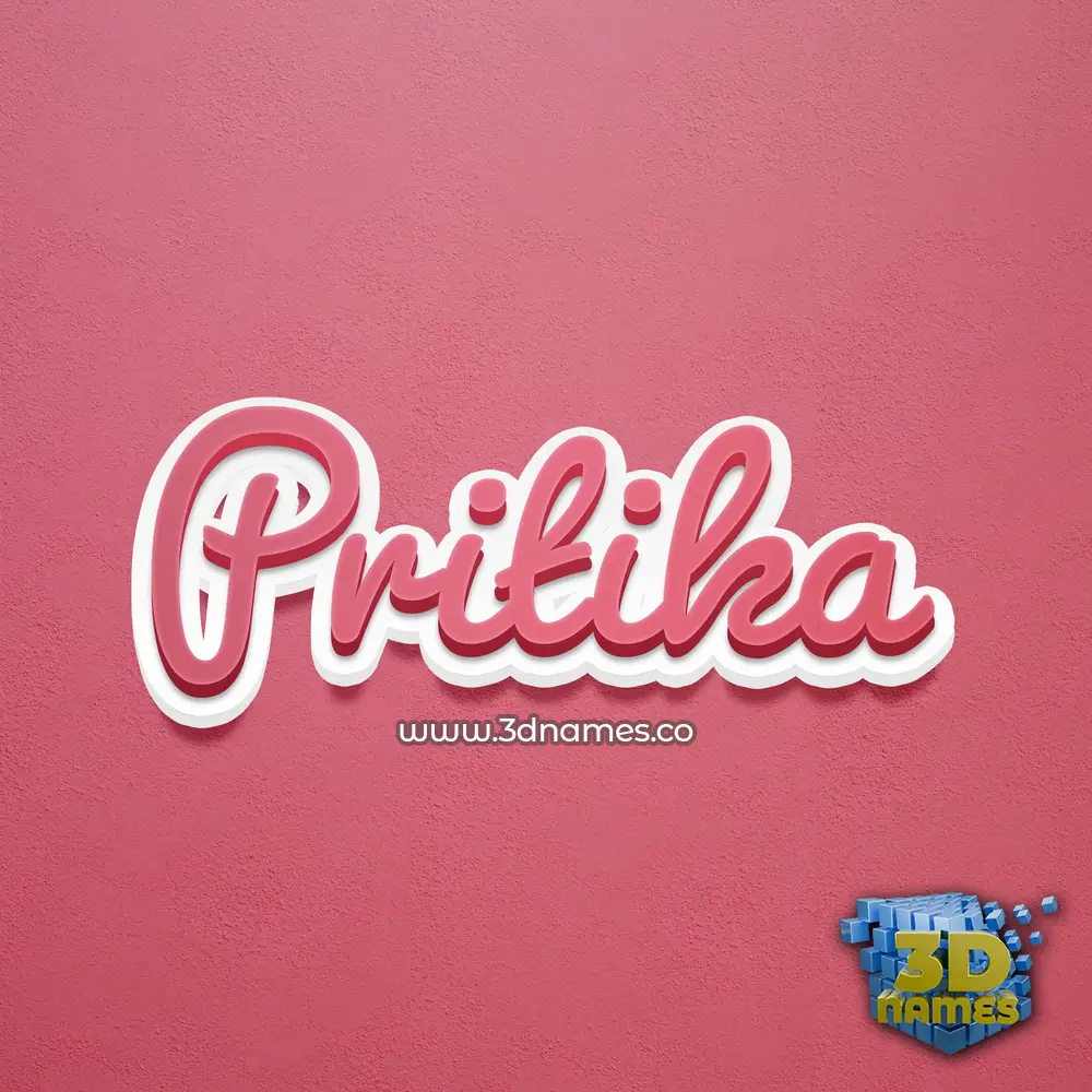 pritika in Red Scribble style - 3D name wallpaper